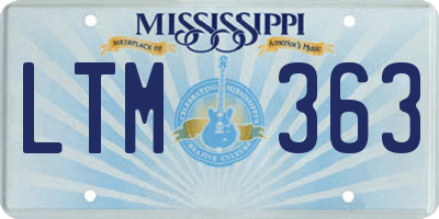 MS license plate LTM363