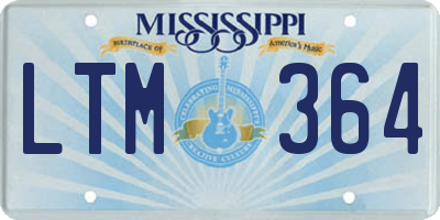 MS license plate LTM364