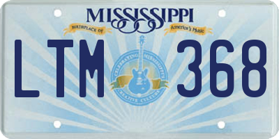MS license plate LTM368