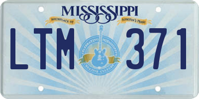 MS license plate LTM371