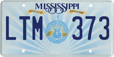 MS license plate LTM373