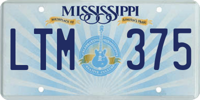 MS license plate LTM375