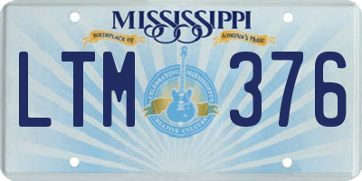 MS license plate LTM376