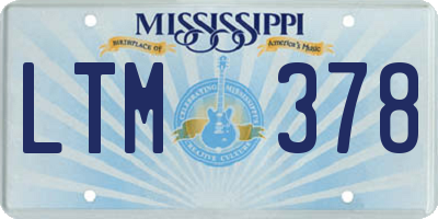 MS license plate LTM378