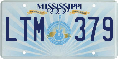 MS license plate LTM379