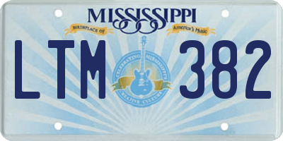 MS license plate LTM382