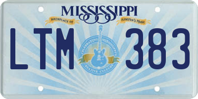 MS license plate LTM383
