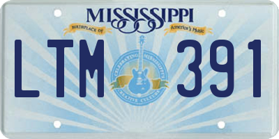 MS license plate LTM391