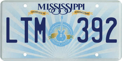 MS license plate LTM392