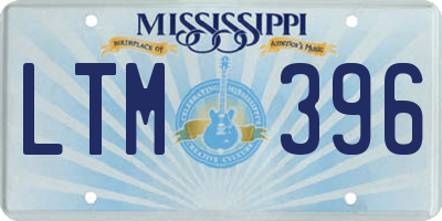 MS license plate LTM396