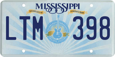 MS license plate LTM398
