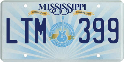 MS license plate LTM399