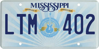MS license plate LTM402