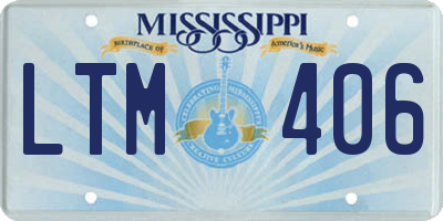 MS license plate LTM406