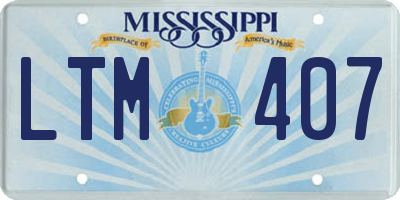 MS license plate LTM407
