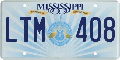 MS license plate LTM408