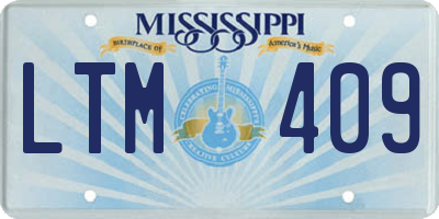 MS license plate LTM409