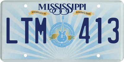 MS license plate LTM413