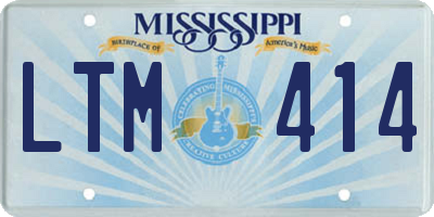 MS license plate LTM414