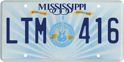 MS license plate LTM416