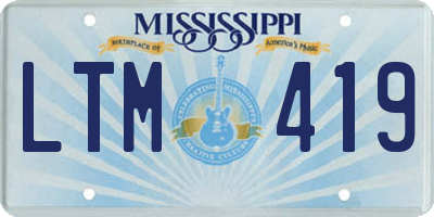 MS license plate LTM419