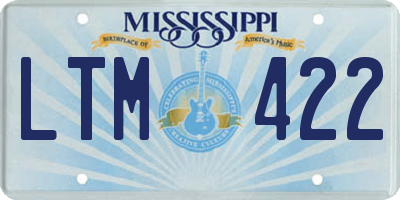 MS license plate LTM422