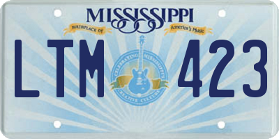 MS license plate LTM423