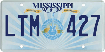 MS license plate LTM427