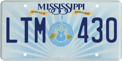 MS license plate LTM430