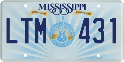 MS license plate LTM431