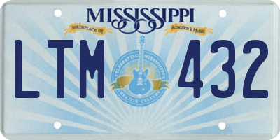 MS license plate LTM432