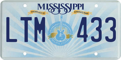 MS license plate LTM433
