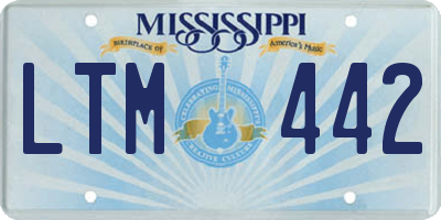 MS license plate LTM442