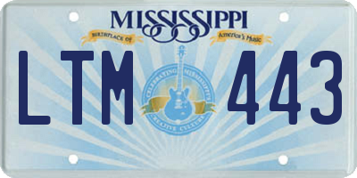 MS license plate LTM443