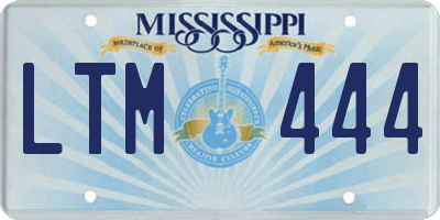 MS license plate LTM444