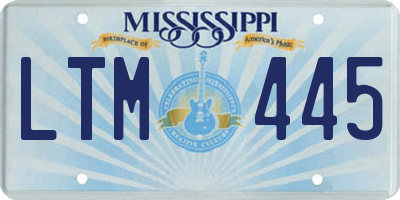 MS license plate LTM445