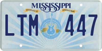 MS license plate LTM447