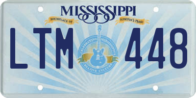 MS license plate LTM448