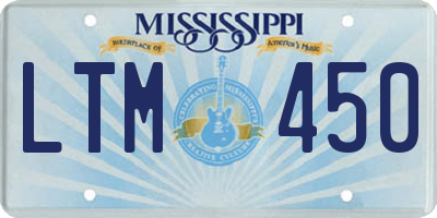 MS license plate LTM450