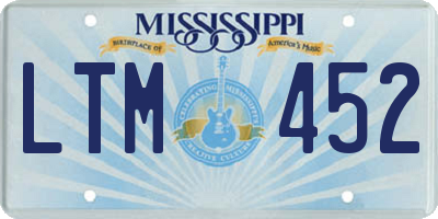 MS license plate LTM452