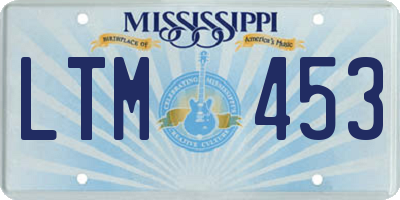 MS license plate LTM453