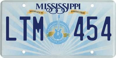 MS license plate LTM454
