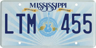 MS license plate LTM455