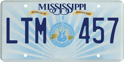 MS license plate LTM457