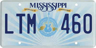 MS license plate LTM460