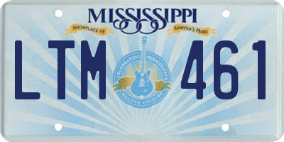 MS license plate LTM461