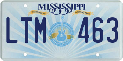 MS license plate LTM463