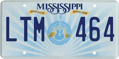MS license plate LTM464