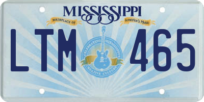 MS license plate LTM465
