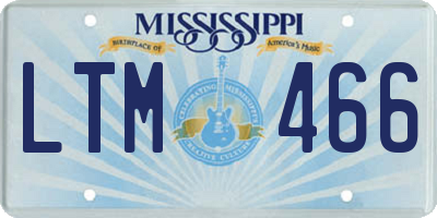 MS license plate LTM466